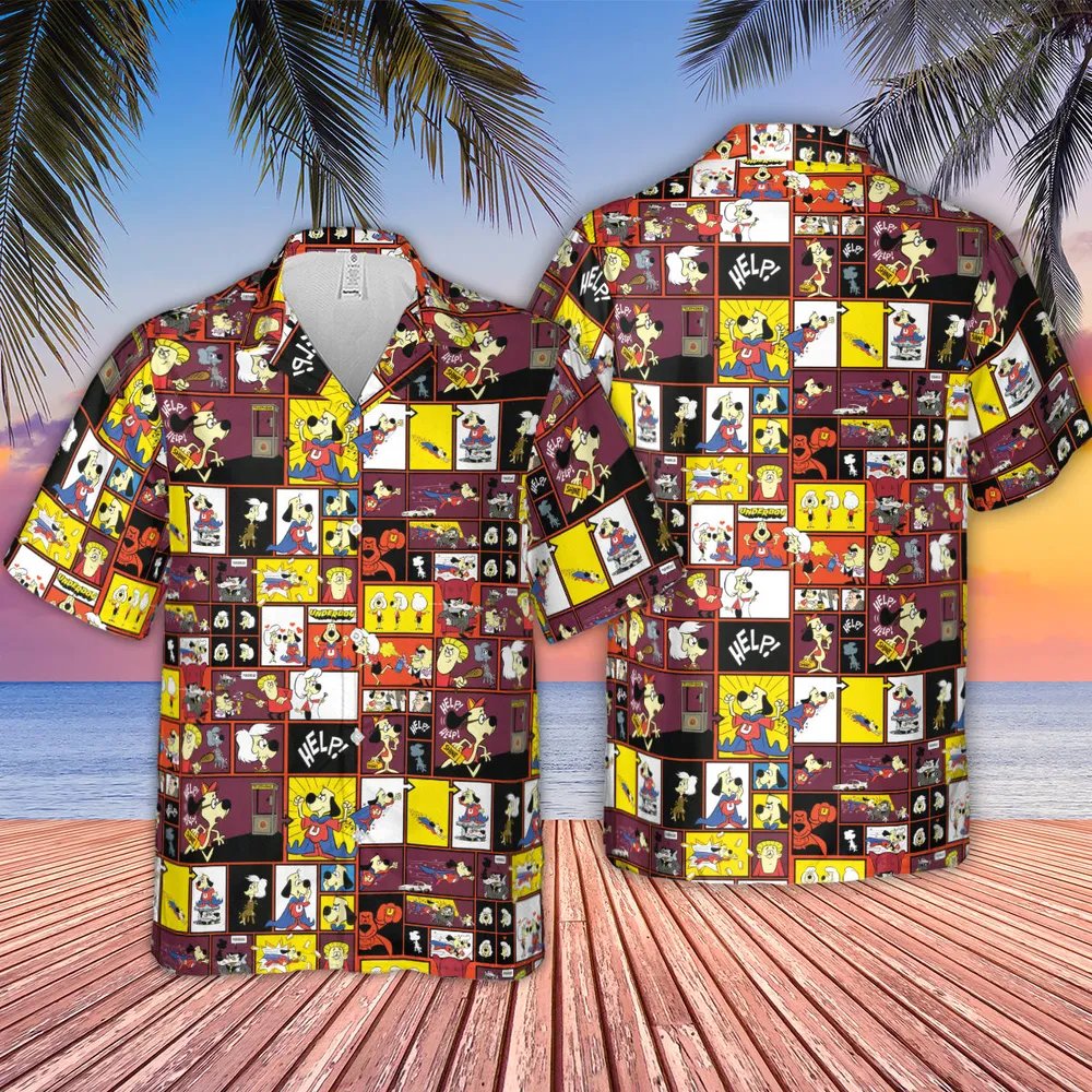 Underdog Cartoon Pattern Hawaiian Shirt - 2