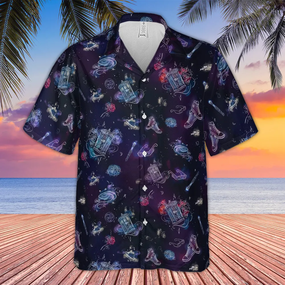 Tardis Doctor Who Seamless Hawaiian Shirt - 4