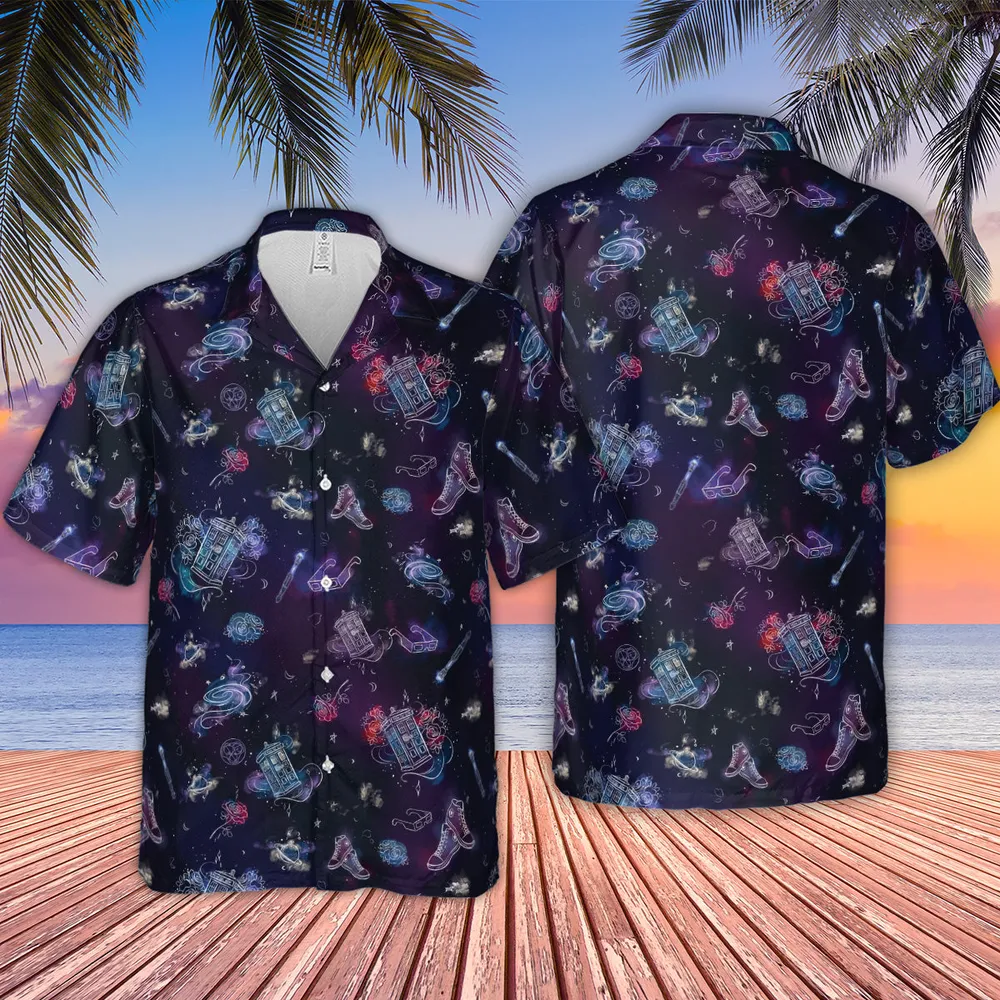 Tardis Doctor Who Seamless Hawaiian Shirt - 2