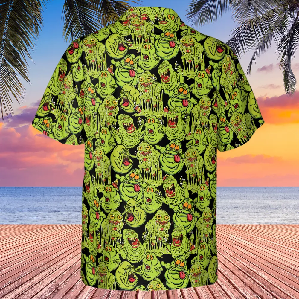 Funny Slimer Ghostbusters Hawaiian Shirt - 3
