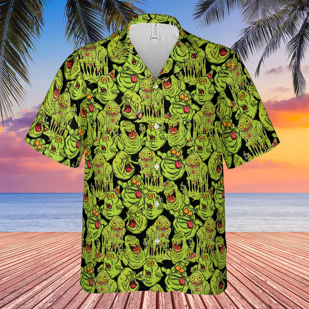 Funny Slimer Ghostbusters Hawaiian Shirt - 4