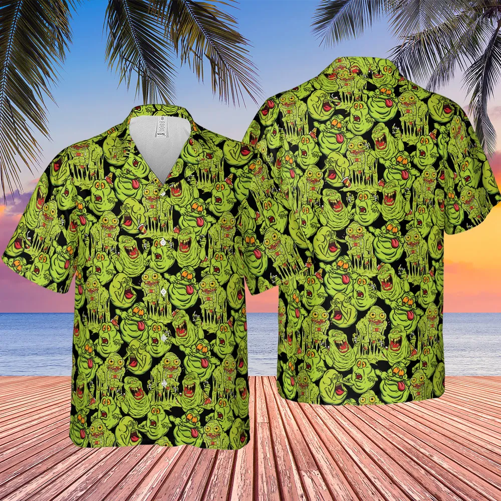 Funny Slimer Ghostbusters Hawaiian Shirt - 2