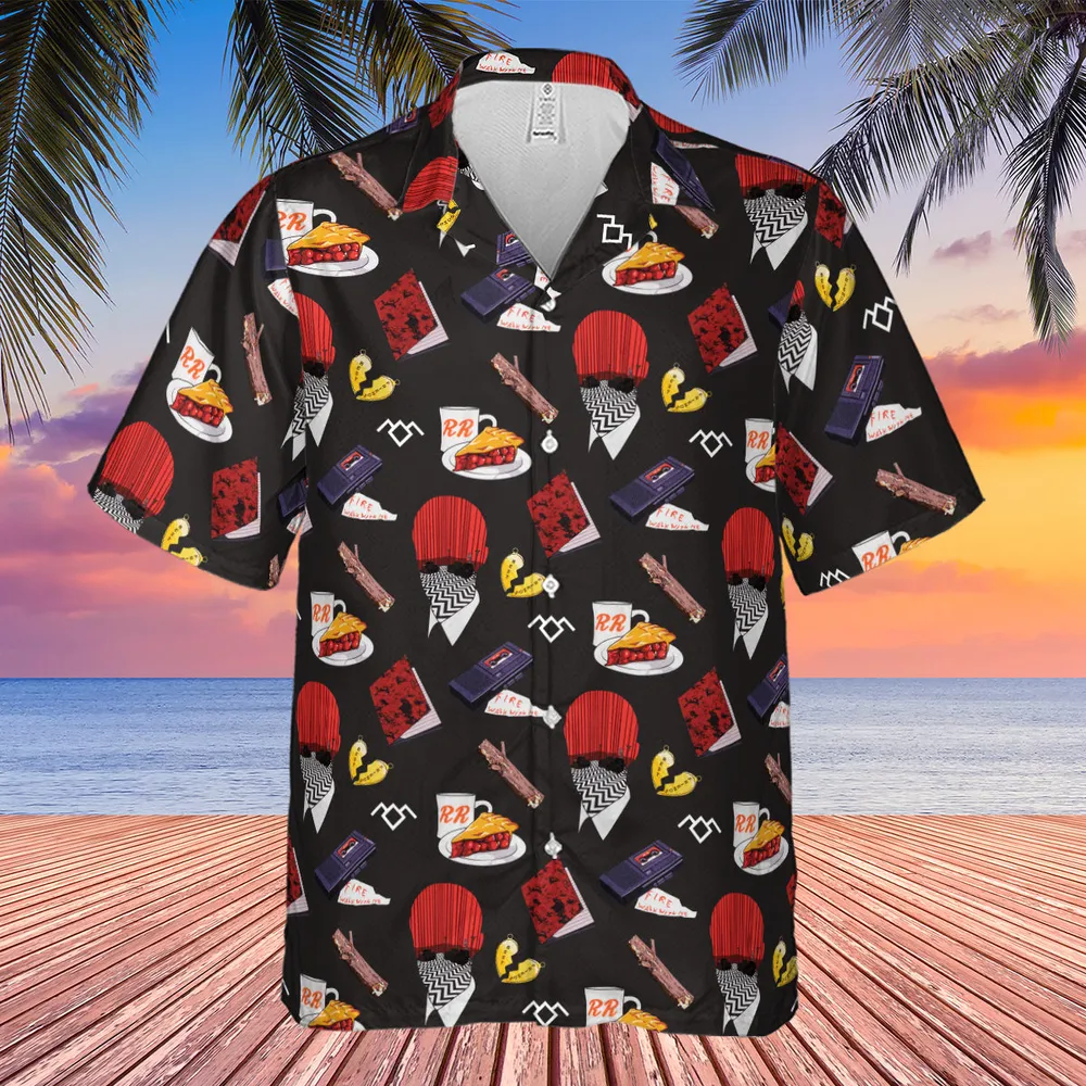 Twin Peaks Pattern Hawaiian Shirt - 4