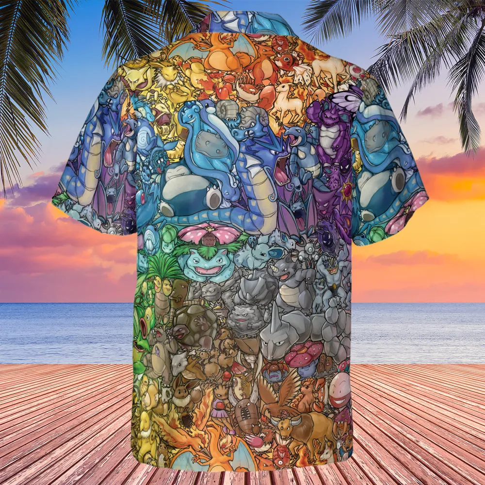 Rainbow Epic Pokemon Hawaiian Shirt - 3