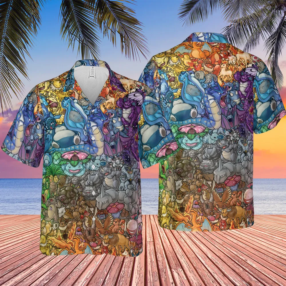 Rainbow Epic Pokemon Hawaiian Shirt - 2