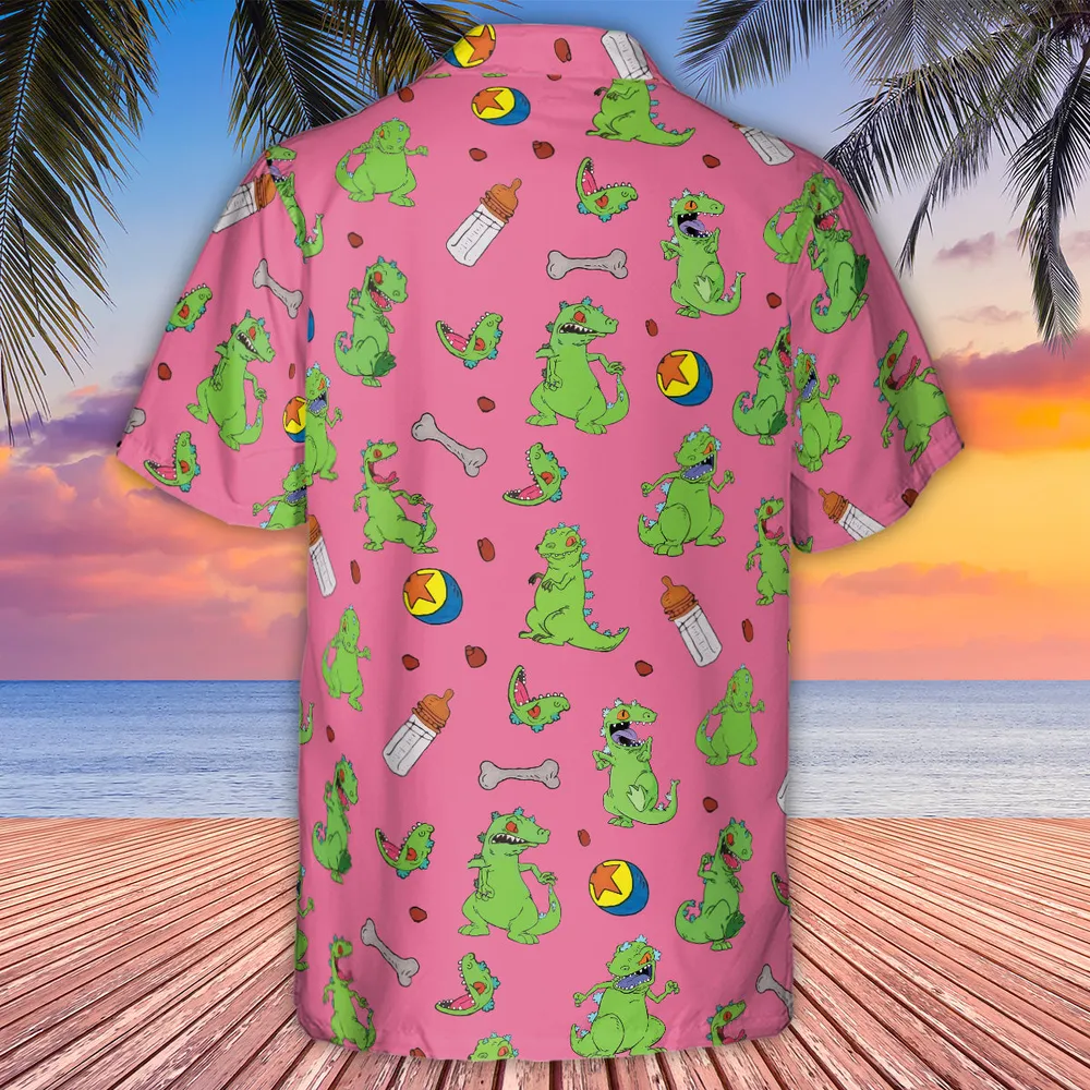 Rugrats Reptar Pattern Hawaiian Shirt - 3