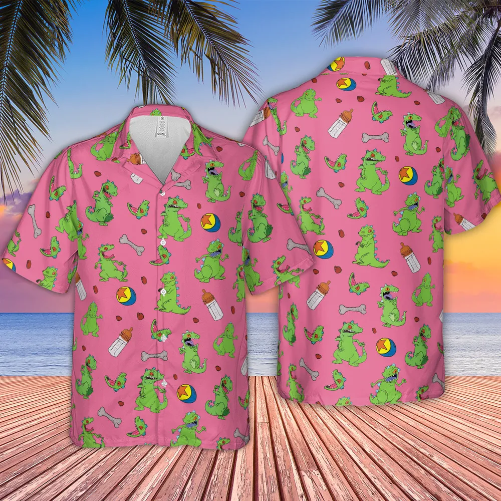 Rugrats Reptar Pattern Hawaiian Shirt - 2