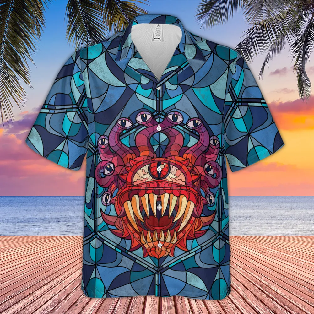 Stained Glass Monster RPG Hawaiian Shirt - 3