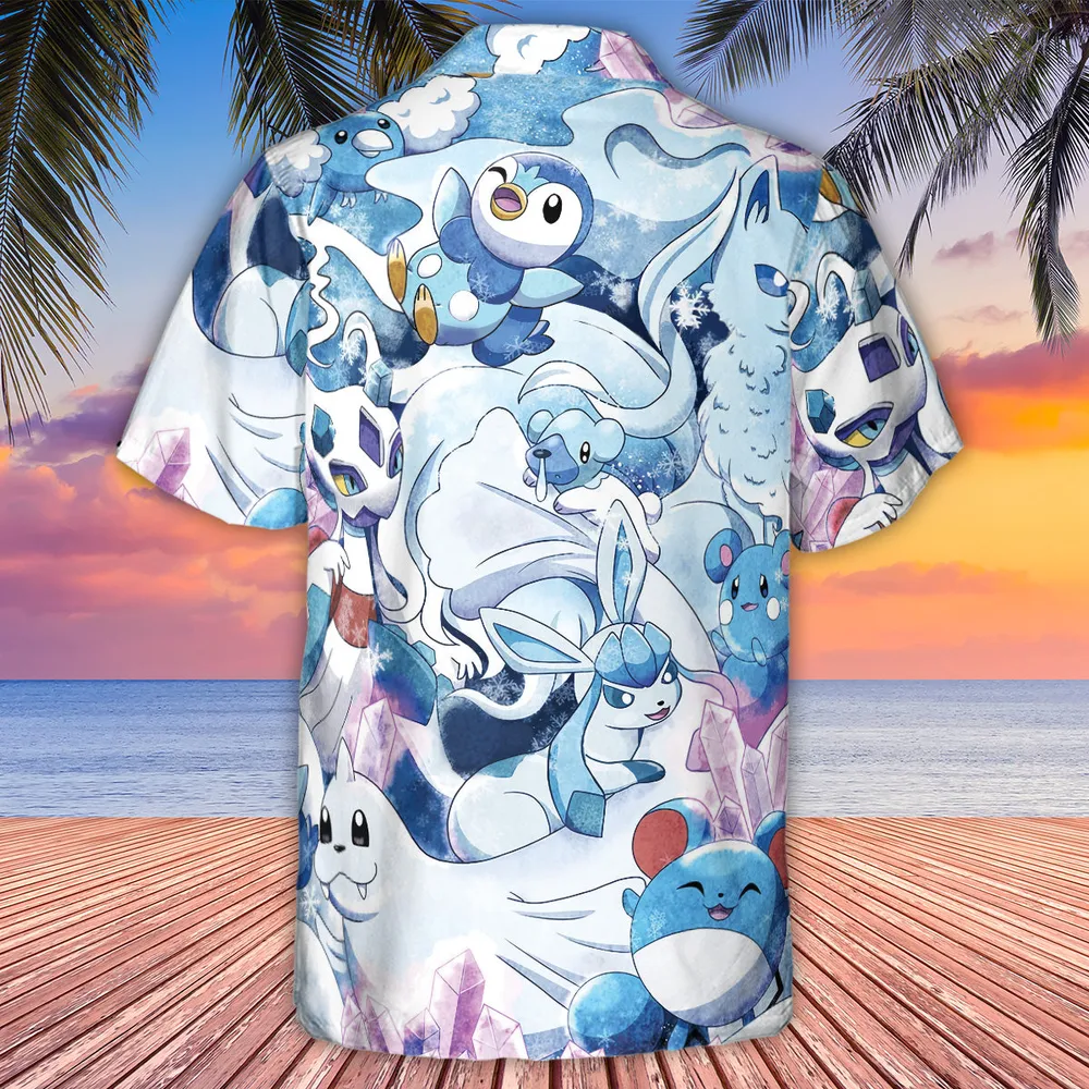 Winter Friends Pokemon Pattern Hawaiian Shirt - 3