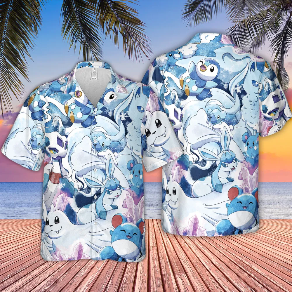 Winter Friends Pokemon Pattern Hawaiian Shirt - 2