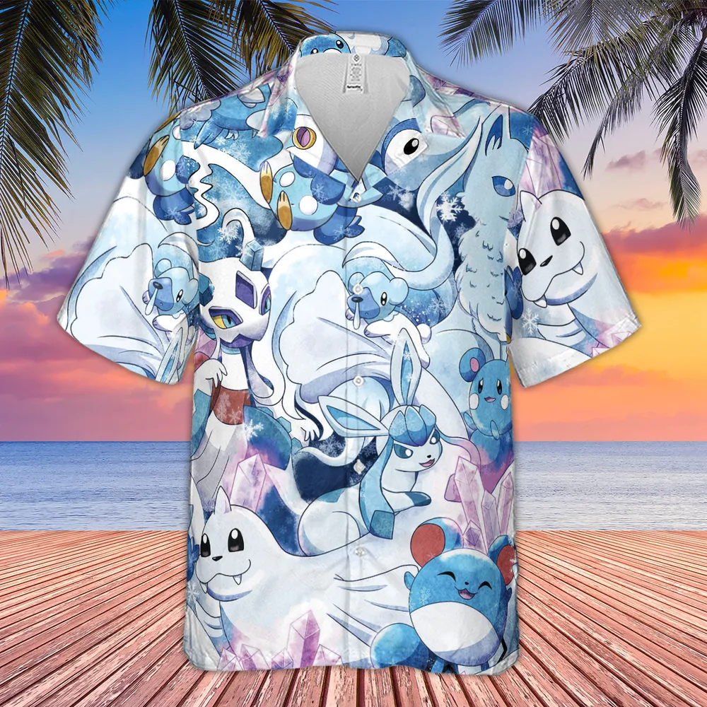 Winter Friends Pokemon Pattern Hawaiian Shirt - 4
