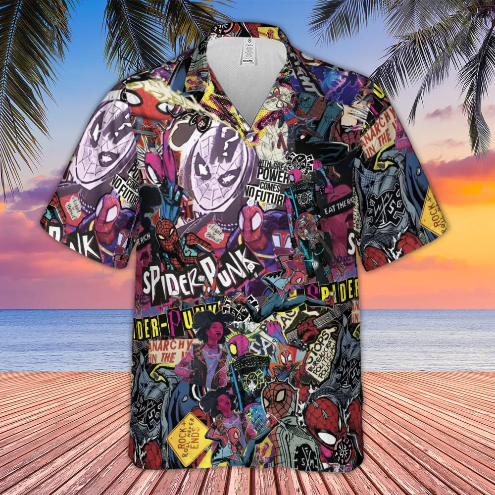 Spider-Punk Get Punked Across Spider-Verse Hawaiian Shirt - 4