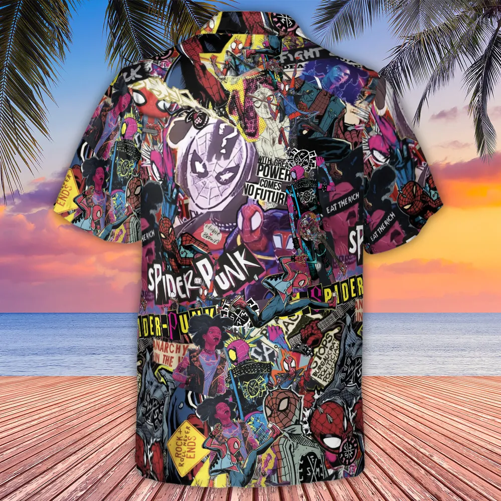 Spider-Punk Get Punked Across Spider-Verse Hawaiian Shirt - 3