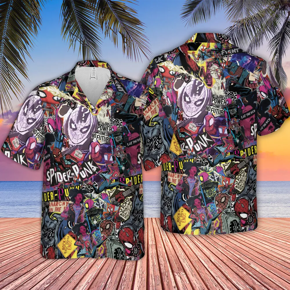 Spider-Punk Get Punked Across Spider-Verse Hawaiian Shirt - 2