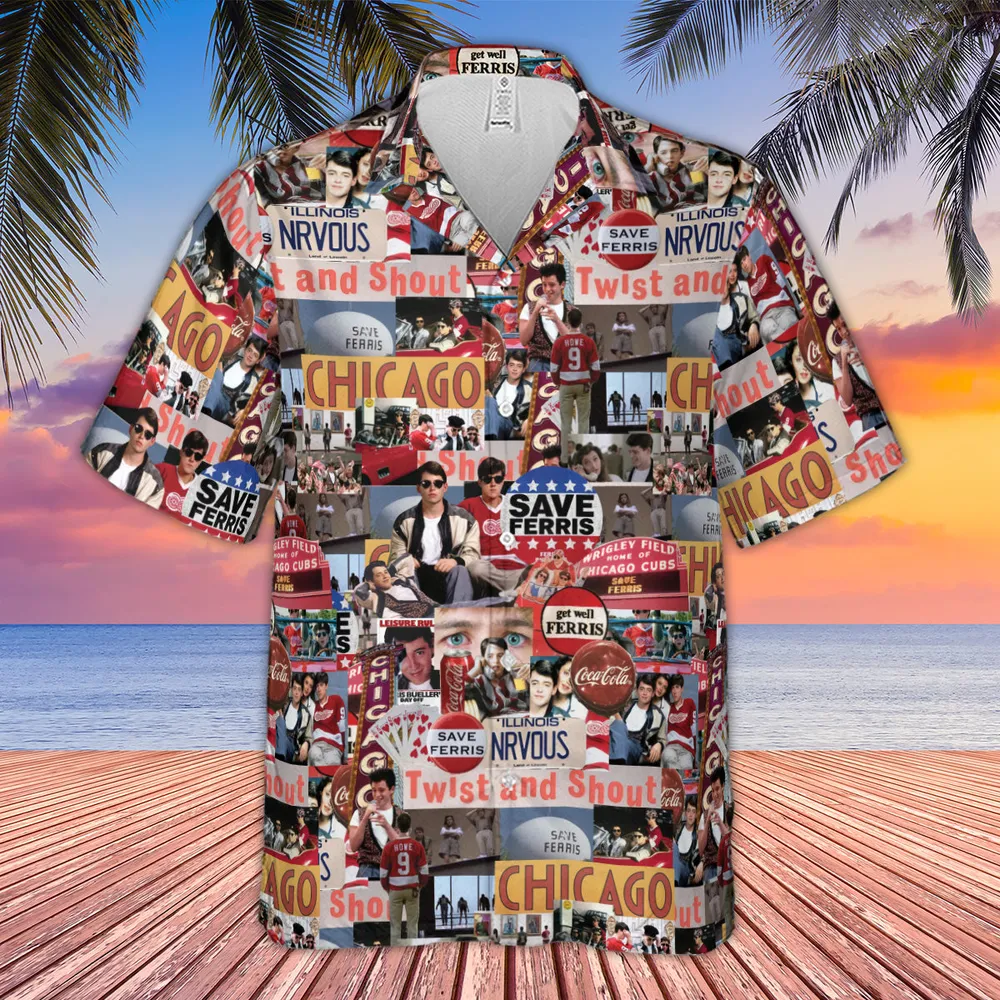 Vintage Aesthetic Ferris Bueller's Day Off Hawaiian Shirt - 4