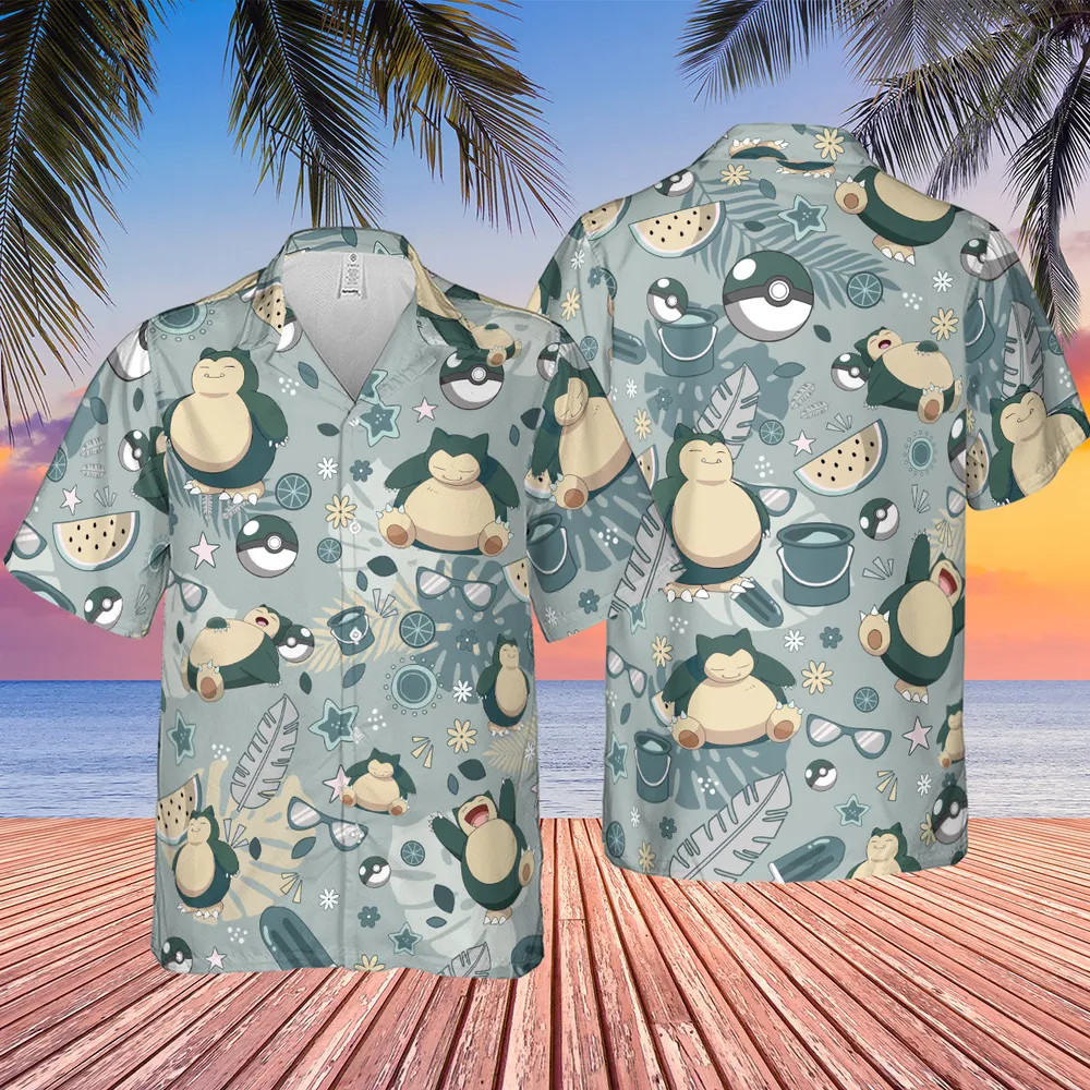 Summer Relax Snorlax Pokemon Hawaiian Shirt - 2