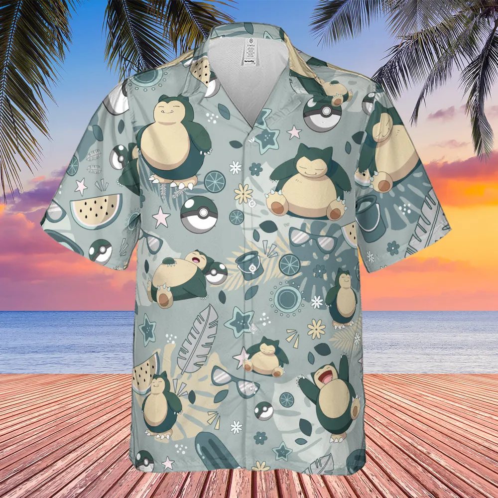 Summer Relax Snorlax Pokemon Hawaiian Shirt - 4