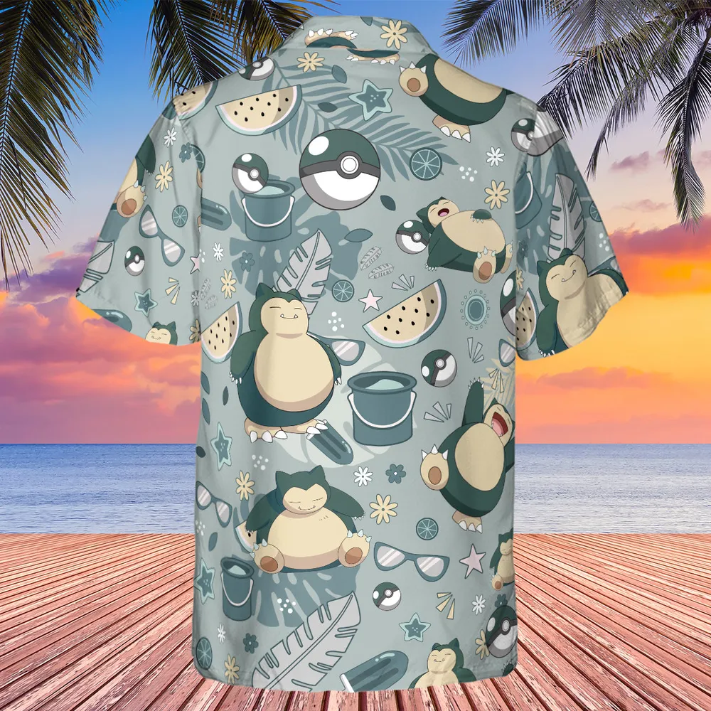 Summer Relax Snorlax Pokemon Hawaiian Shirt - 3