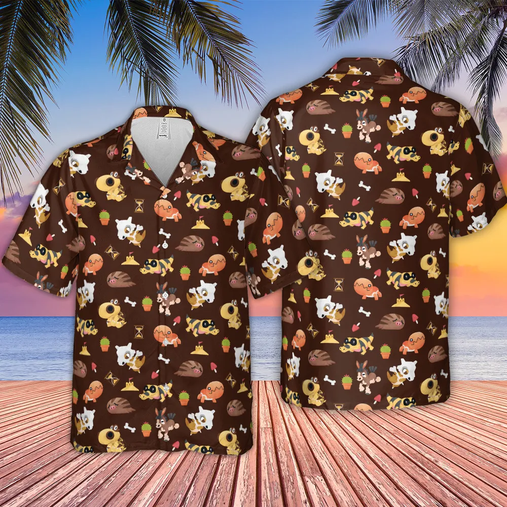 Ground Type Pokemon Pattern Hawaiian Shirt - 2