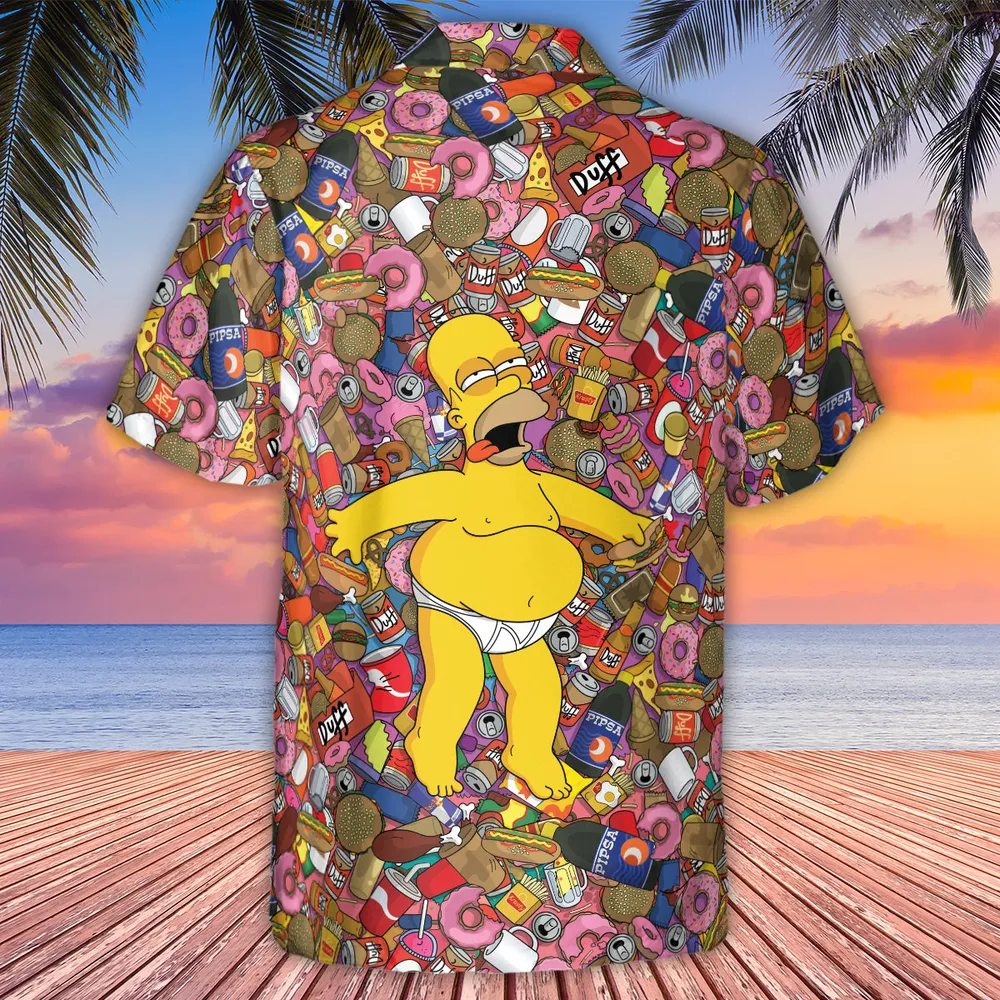 Homer Simpson Getting Drunk Duff Beer The Simpsons Hawaiian Shirt - 4
