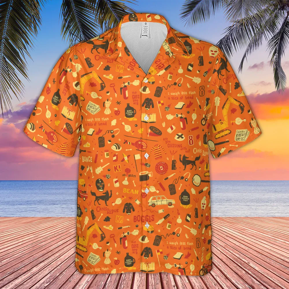 Fantastic Mr. Fox Pattern Hawaiian Shirt - 4