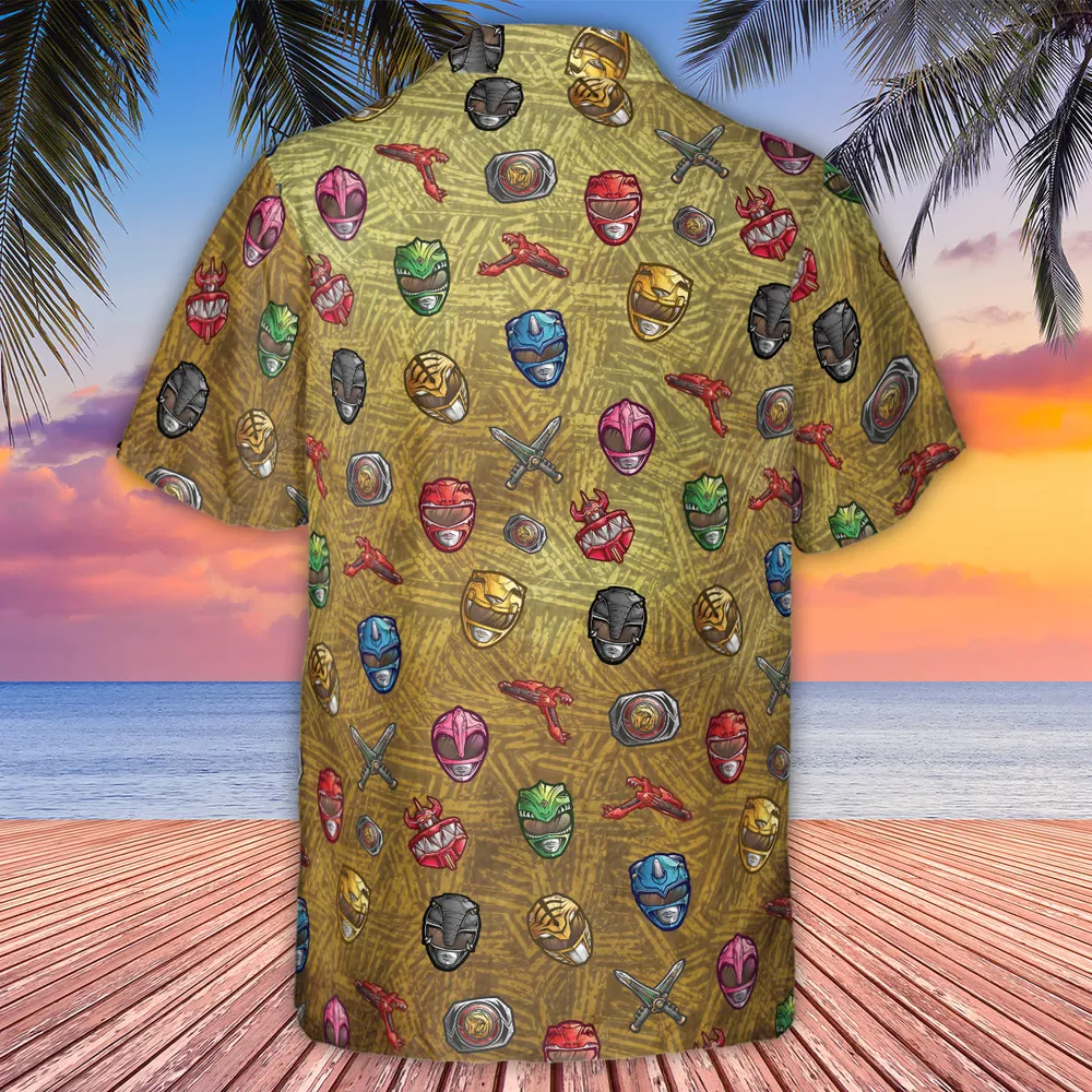 Power Team Mighty Morphin Power Rangers Hawaiian Shirt - 3