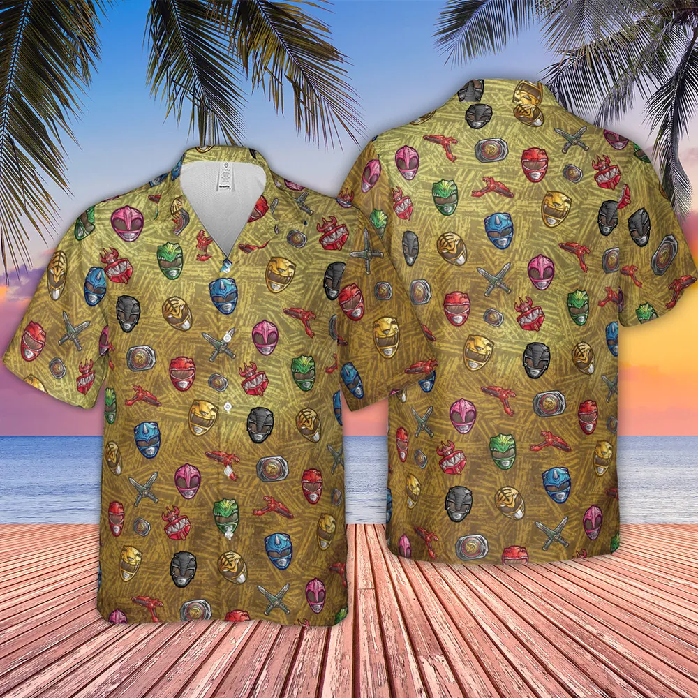 Power Team Mighty Morphin Power Rangers Hawaiian Shirt - 2