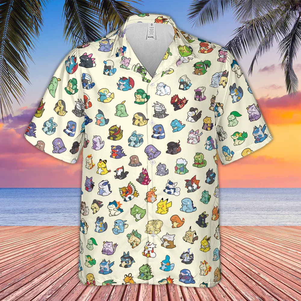 Pokemon In Substitute Style Hawaiian Shirt - 4
