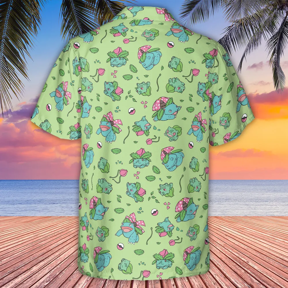 Venusaur Ivysaur and Bulbasaur Pokemon Hawaiian Shirt - 3