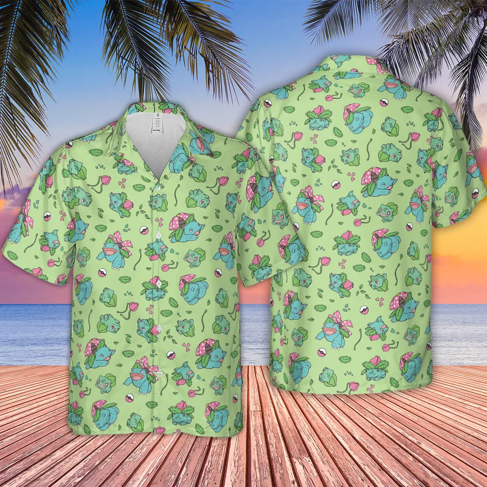 Venusaur Ivysaur and Bulbasaur Pokemon Hawaiian Shirt - 2