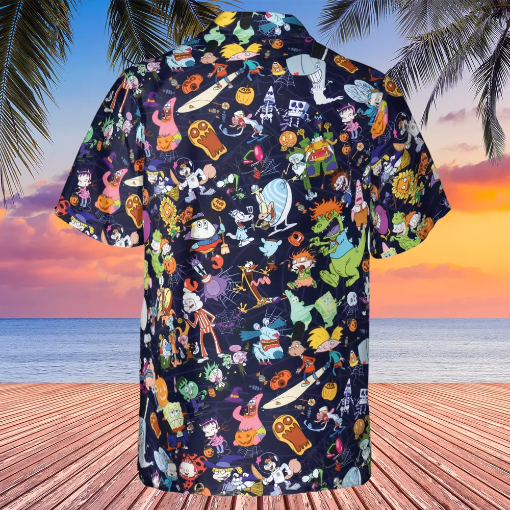 Nickelodeon Halloween Party Hawaiian Shirt - 3