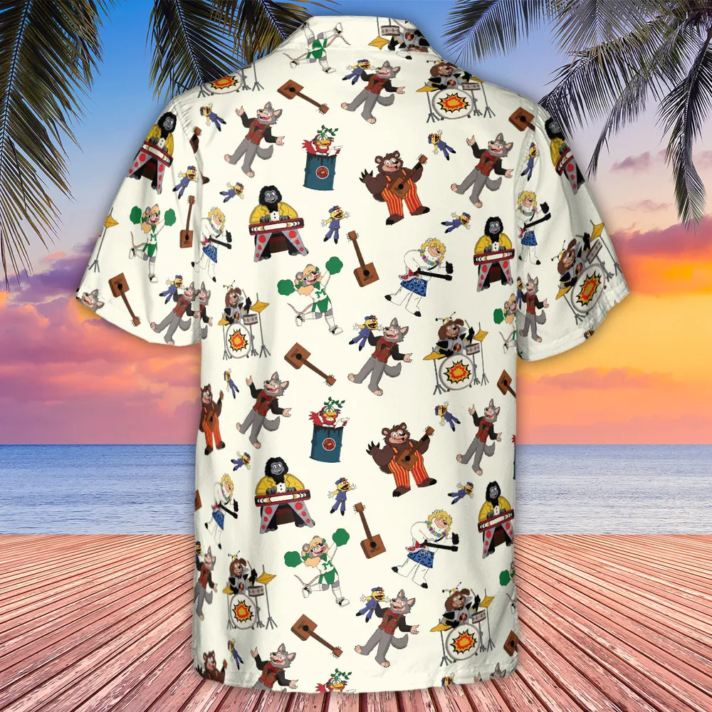 The Rock-afire Explosion Pattern Hawaiian Shirt - 3