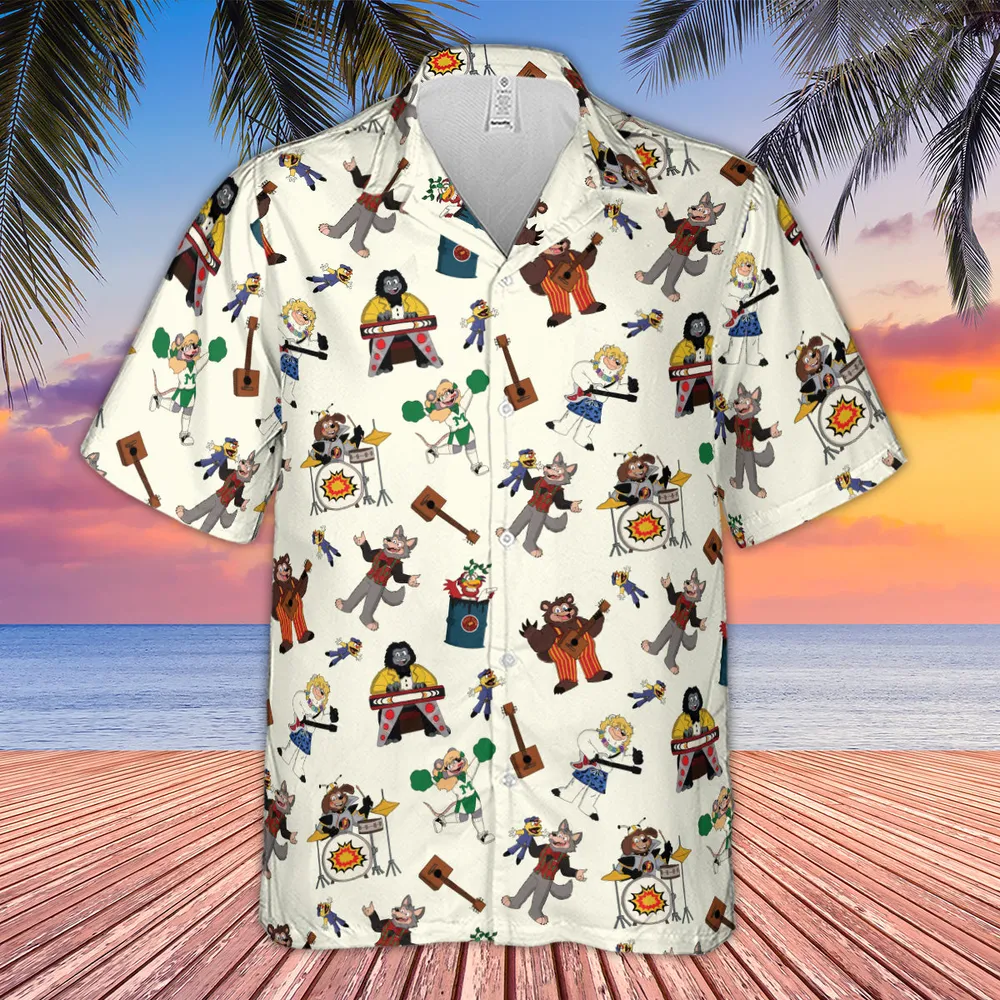 The Rock-afire Explosion Pattern Hawaiian Shirt - 4