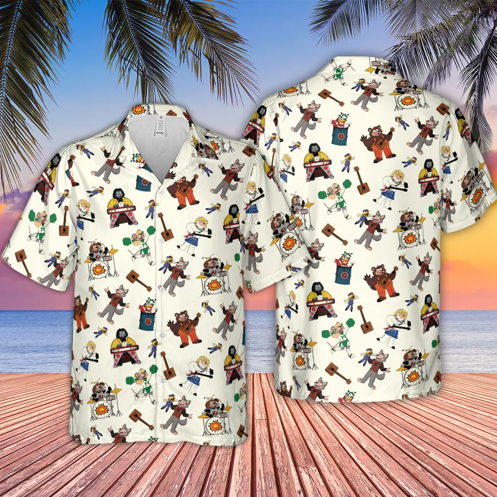 The Rock-afire Explosion Pattern Hawaiian Shirt - 2