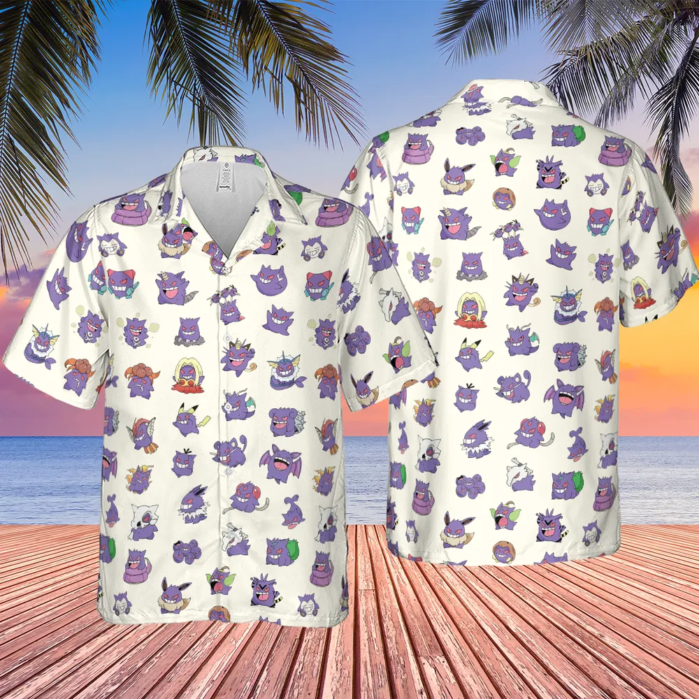 Gengar Cosplay Pokemon Hawaiian Shirt - 2