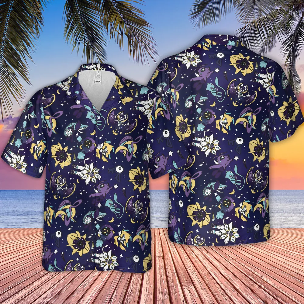 Galaxy Mew Psychic Type Pokemon Hawaiian Shirt - 2