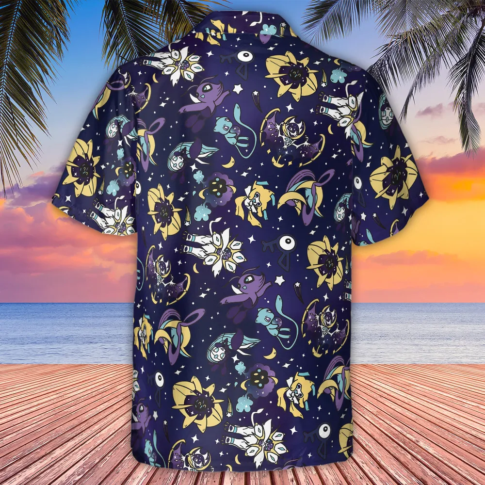 Galaxy Mew Psychic Type Pokemon Hawaiian Shirt - 3