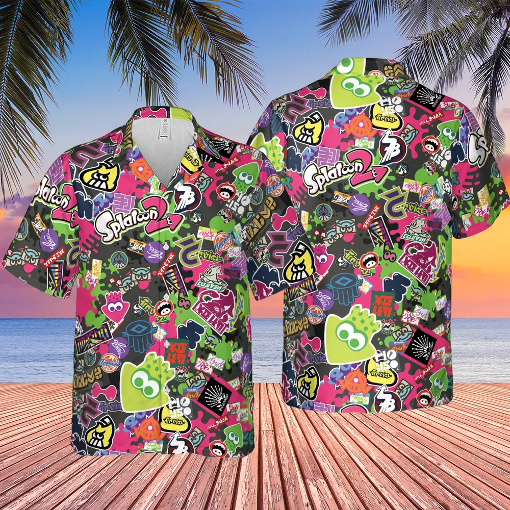 Splatoon Video Game Pattern Hawaiian Shirt - 2
