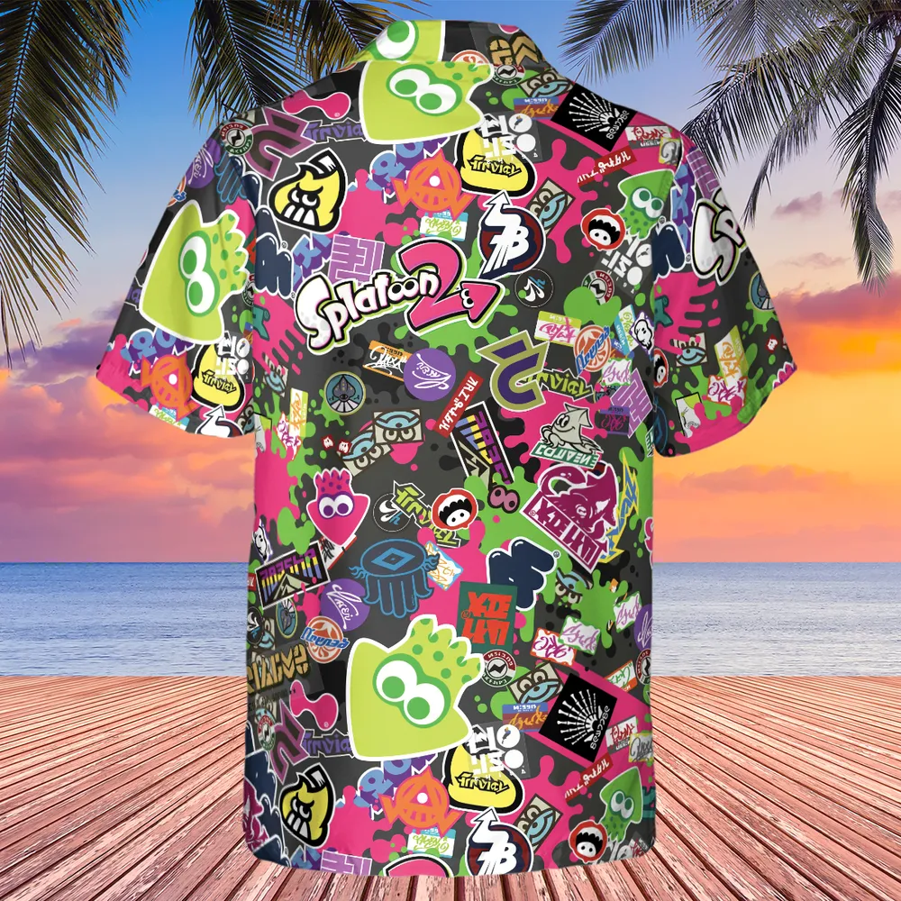 Splatoon Video Game Pattern Hawaiian Shirt - 3
