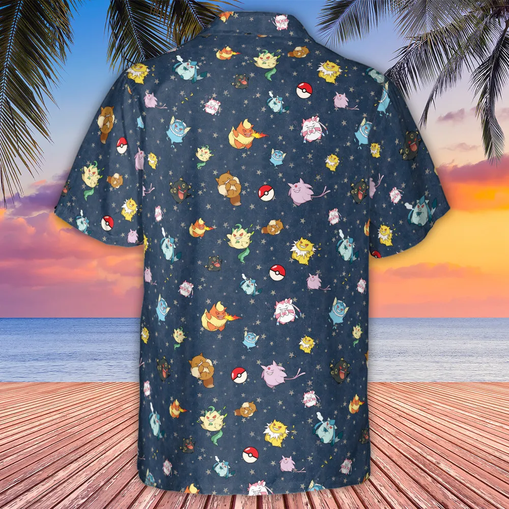 Gengar as Eevee The Eeveelutions Pokemon Hawaiian Shirt - 3