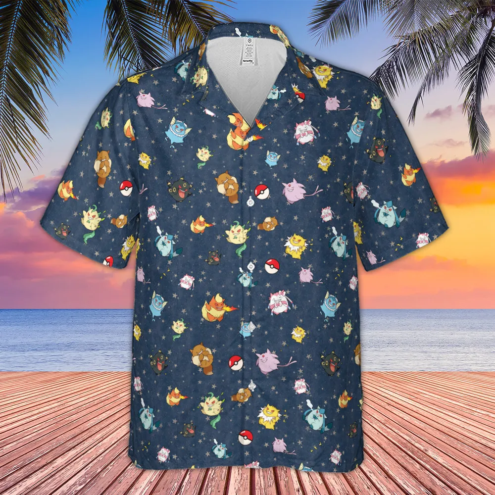 Gengar as Eevee The Eeveelutions Pokemon Hawaiian Shirt - 4