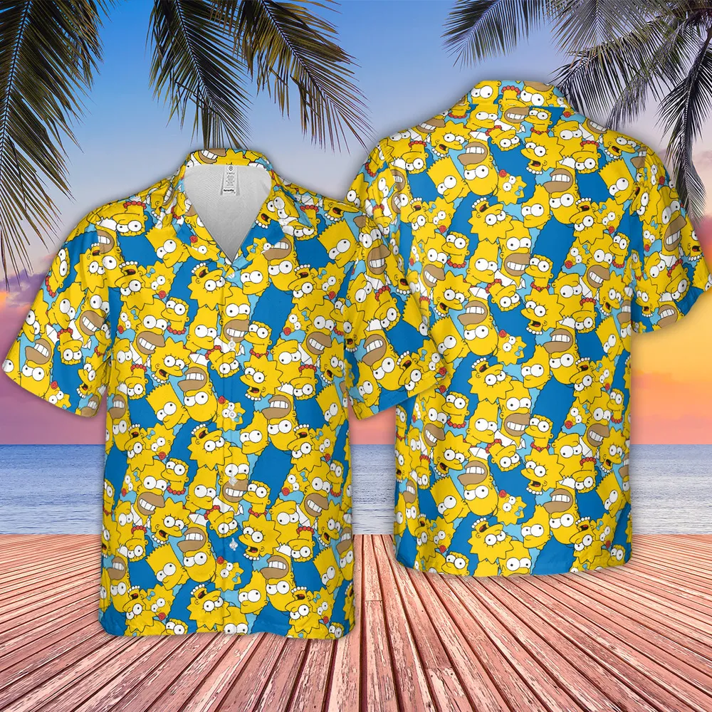 Head Toss The Simpson Characters Hawaiian Shirt - 2