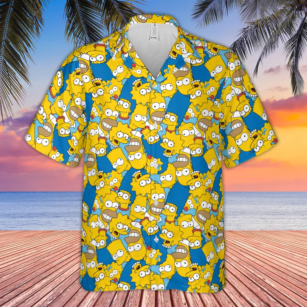 Head Toss The Simpson Characters Hawaiian Shirt - 4