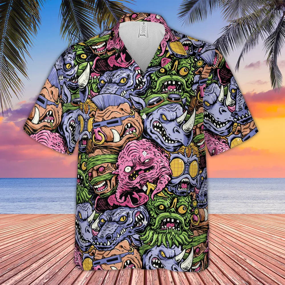 Nostalgic Villains Teenage Mutant Ninja Turtles Hawaiian Shirt - 4