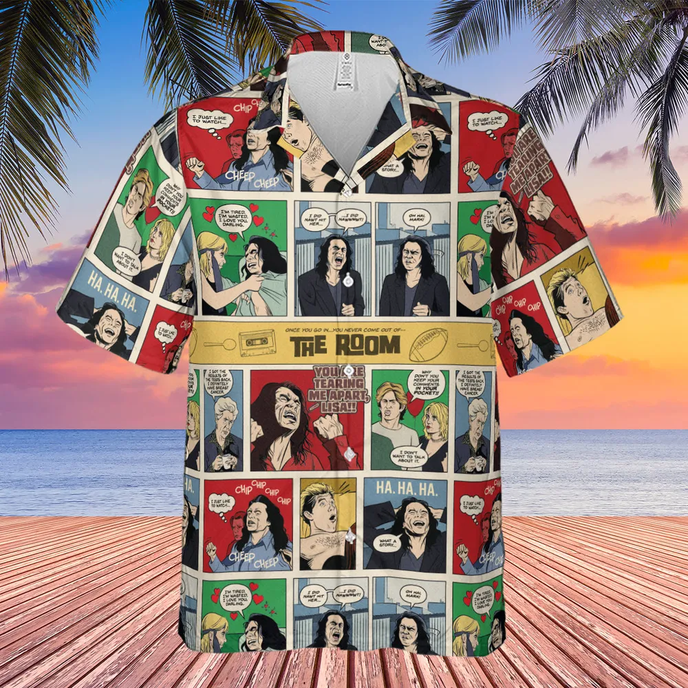 The Room Comic Style Hawaiian Shirt - 4