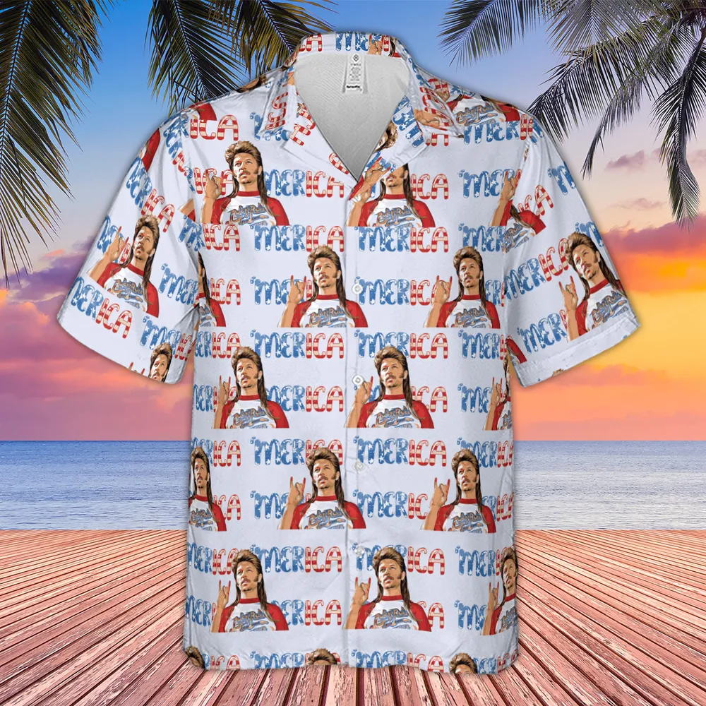 Joe Dirt 'Merica 4th Of July Pattern Hawaiian Shirt - 4