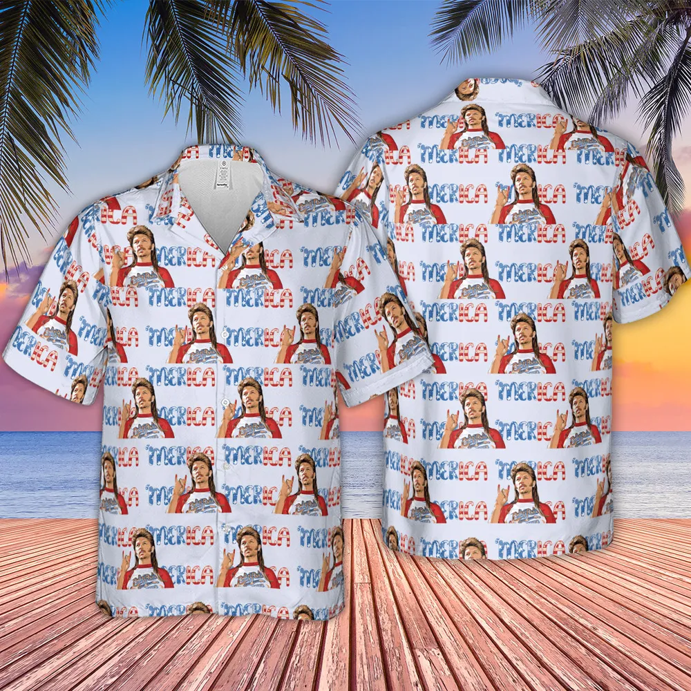 Joe Dirt 'Merica 4th Of July Pattern Hawaiian Shirt - 2