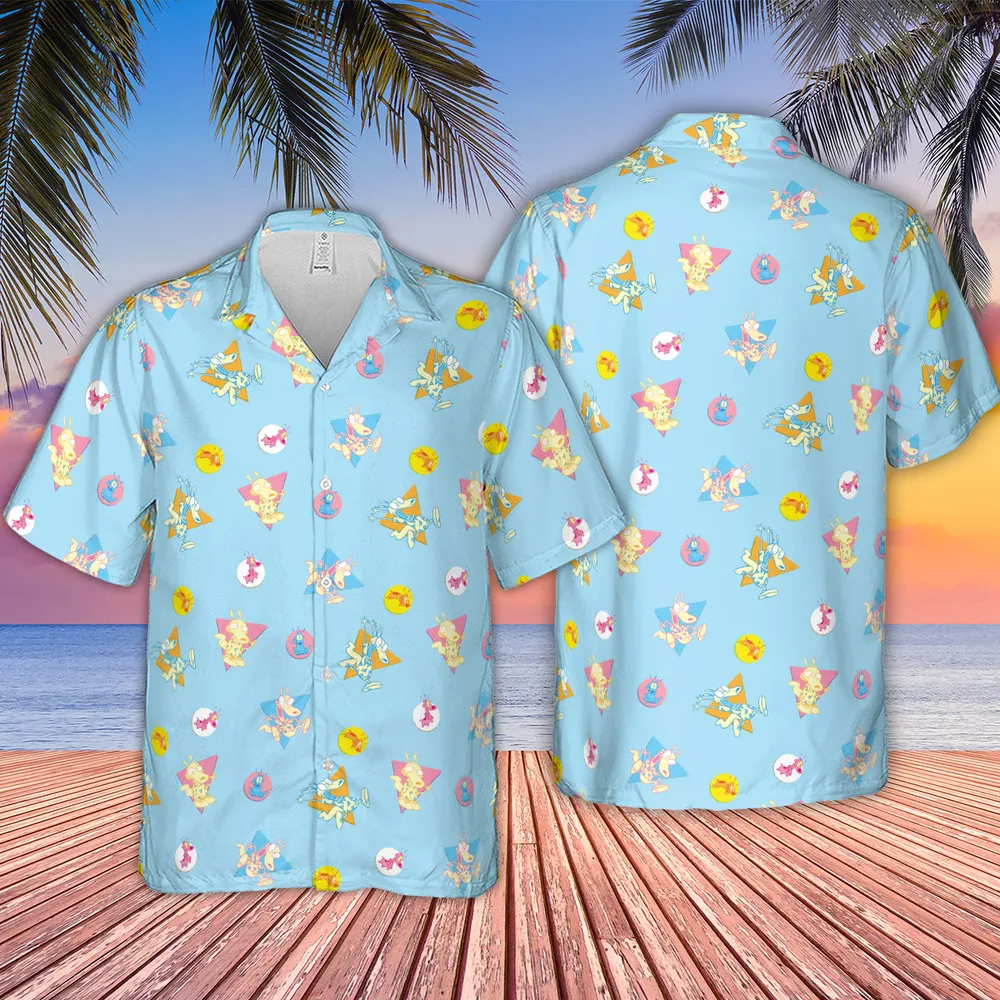 Rocko and Spunky Pattern Rocko's Modern Life Hawaiian Shirt - 2