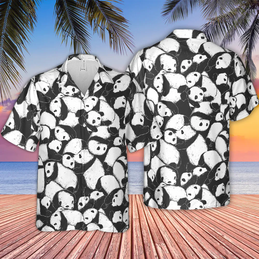 Lazy Day Panda Pattern Hawaiian Shirt - 2