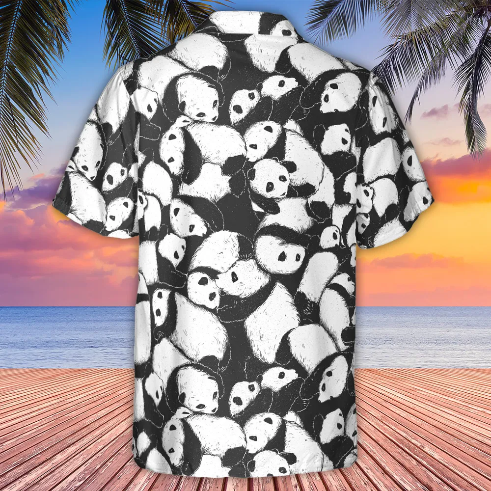 Lazy Day Panda Pattern Hawaiian Shirt - 3